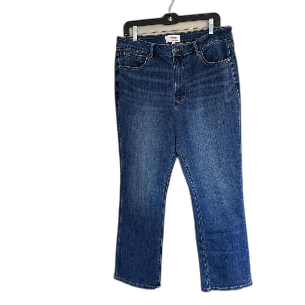 Wrangler Women's Mid Rise Bootcut Jeans Dark Wash Stretch Denim Size‎ 14